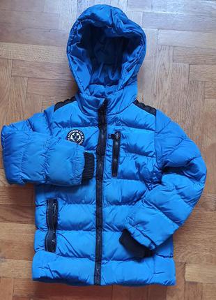 Теплая зимняя курточка с капюшеном дутик на мальчика grace 4t 104см