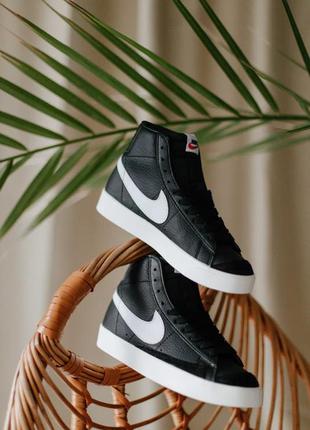 Nike blazer mid 77 vintage black sail кроссовки найк блейзер черные