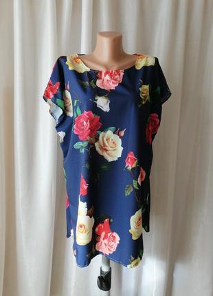 Блуза футболка туника и лёгкой струящейся ткани супер софт