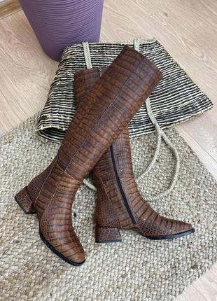 Шикарні жіночі чоботи натуральна шкіра, замша італія демі зима4 фото