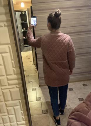 Утеплена велюрова куртка-трансформер