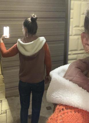 Утеплена велюрова куртка-трансформер