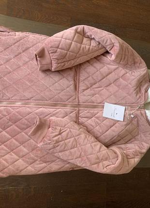 Утеплена велюрова куртка-трансформер