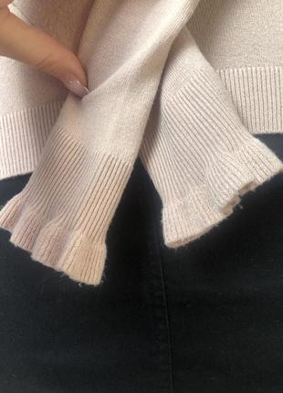 Пудровый свитер джемпер рукав с воланом7 фото