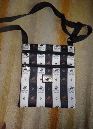 Сумка чорно біла кроссбоди