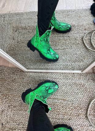 Екслюзивні черевики з італійської шкіри рептилія жіночі3 фото