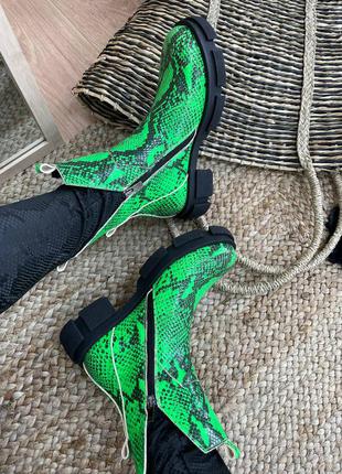 Екслюзивні черевики з італійської шкіри рептилія жіночі7 фото