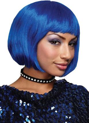 Перука маскарадна каре синє волосся+подарунок8 фото