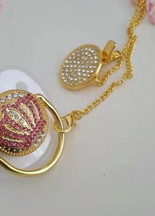 Пустышка с стразами + держатель с стразами