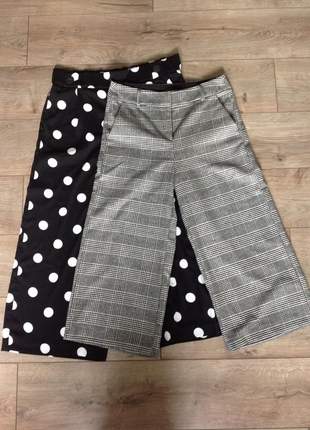 Теплі штани кюлоти в клітку з кишенями розмір 10