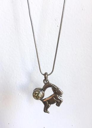 Кулон козерог с секретом на цепочке снейк