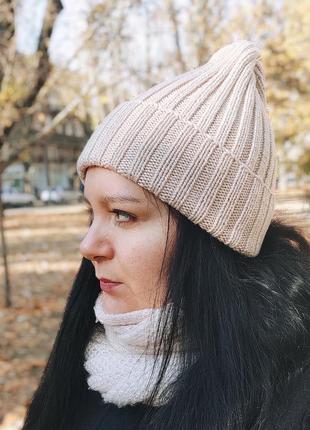 Шапка тыковка ручной работы, женская шапка, шапка на осень зиму4 фото