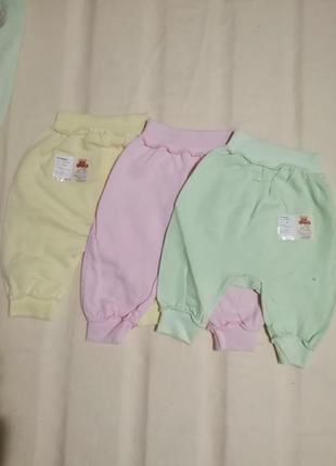 Штанишки утепленные (футер) р62 на 0-3 месяца