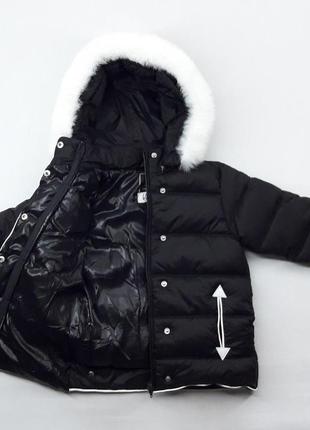 Зимняя куртка с опушкой для девочки2 фото