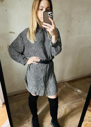 Чорне плаття-рубашка h&m 8