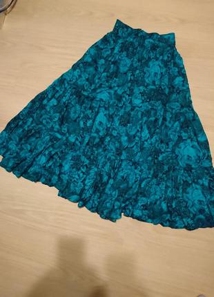Шикарная натуральная юбка с воланами2 фото