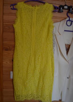 Платье h&m  лимонное кружевное4 фото
