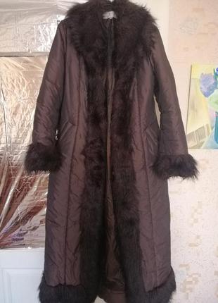 Пальто /плащ зимний, верх из плащевки5 фото