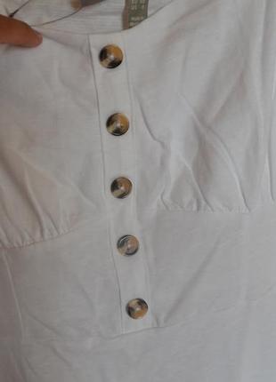 Платье asos, хлопок, белоснежное, стиль бохо, пуговки,8 фото