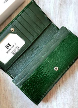 Кошелек кожаный легкий sergio torretti портмоне натуральная кожа женский st лак гаманець6 фото