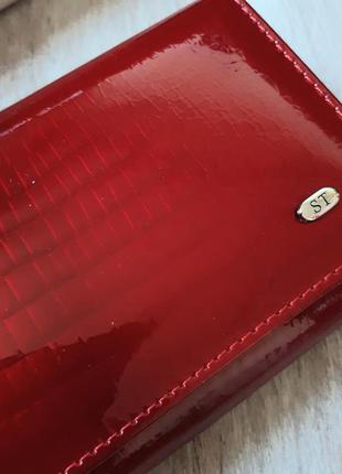 Кошелек кожаный легкий на магните sergio torretti портмоне натуральная кожа женский лак гаманець st5 фото