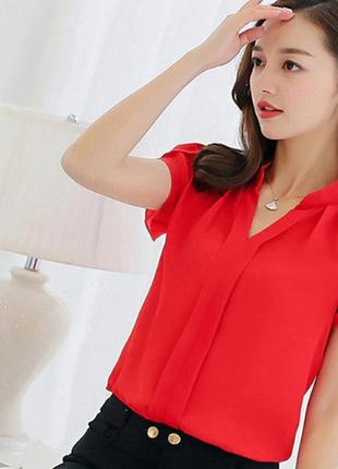 Жіноча модна блузка червона1 фото
