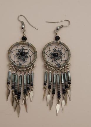 Серьги винтаж паутинка монохромные // сундук с сокровищами