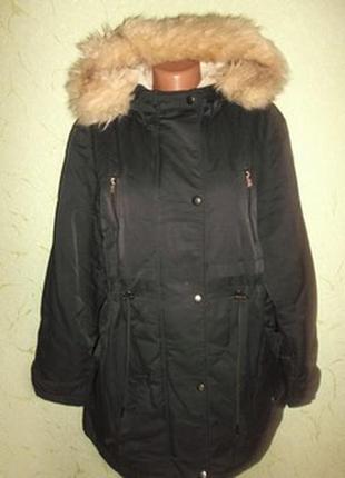 Куртка черная теплая на капюшоне р. 3xl - asos