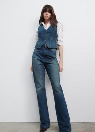 Джинси zara bootcut буткат z1975 стиль 70-х висока посадка розмір 34 нові