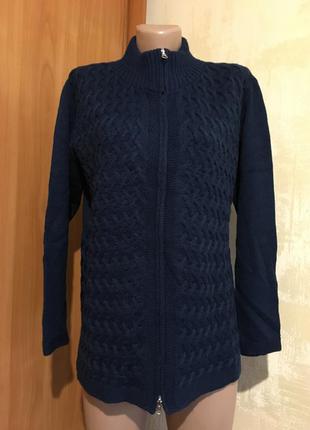 Тёплый кардиган,кофта на молнии,в составе шерсть!