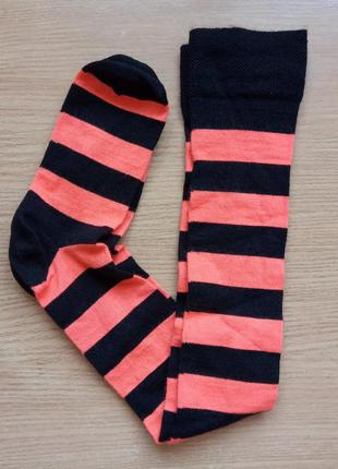 Яркие высокие гольфы носки в полоску италия