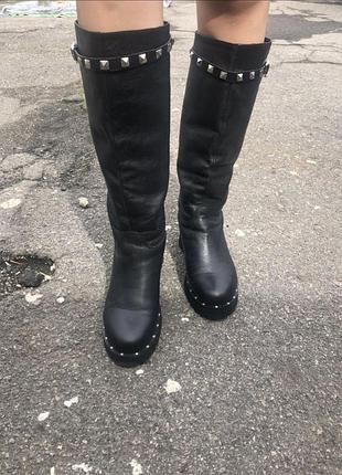 Шкіряні чоботи зимові