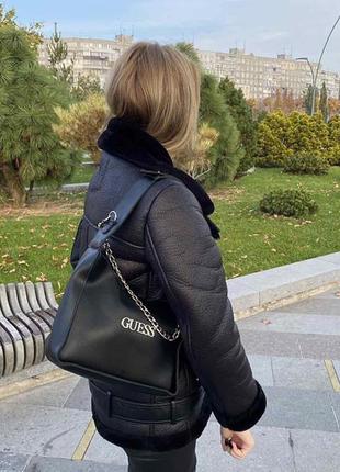 Качественная женская сумочка клатч с двумя ремешками и цепочкой, мини сумка экокожа чёрная4 фото