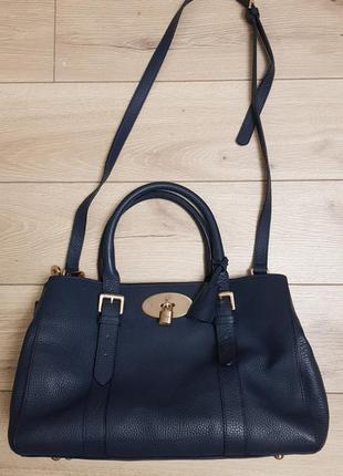 Сумка mulberry double zip, большая сумка mulberry, кожаная сумка mulberry, шкіряна сумка mulberry2 фото