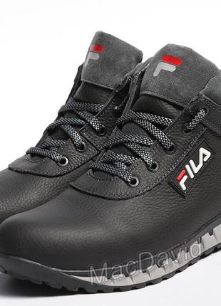 Спортивные ботинки, кроссовки, кожаные зимние на меху fila tech motion5 фото