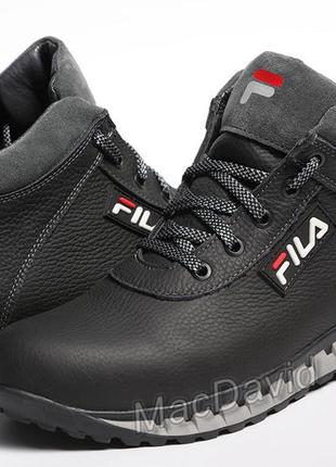 Спортивные ботинки, кроссовки, кожаные зимние на меху fila tech motion6 фото