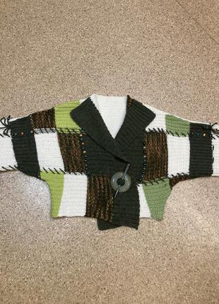 Оригінальний вязаний кардиган, в'язана кофта, в'язаний светр2 фото