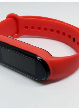 Силіконовий ремінець mi band 3 mi band 4 mi band 5 mi band 6 червоний ❤️