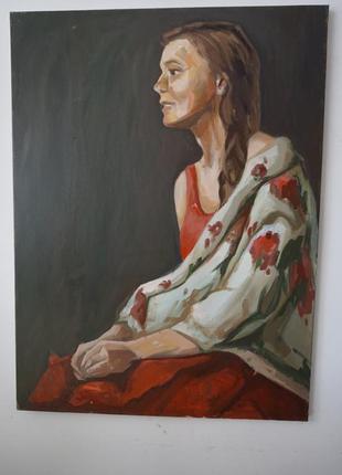 Картина масло репродукция девушка