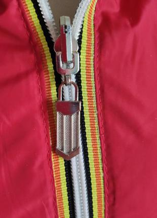 Куртка двухсторонняя бежевая и красная соты стёганая3 фото
