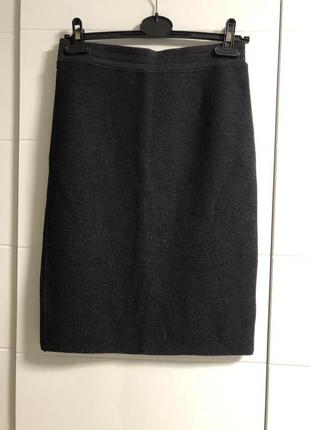 Тёплая трикотажная юбка мериносовая шерсть. италия