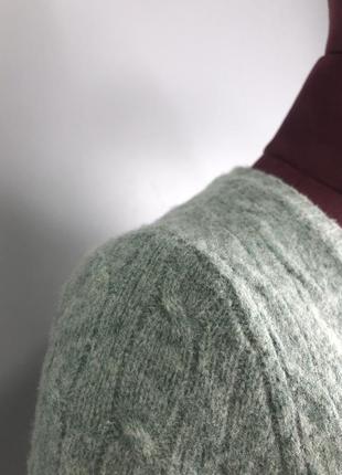 Ralph lauren шерстяной свитер мятный овечья шерсть 100 % тёплый джемпер с вырезом зелёный3 фото