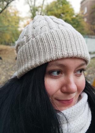 Мериносовая шапка, женская шапка ручной работы, шапка на зиму4 фото