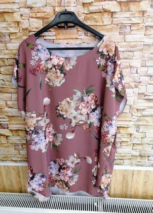 Блуза футболка туника и лёгкой струящейся ткани супер софт