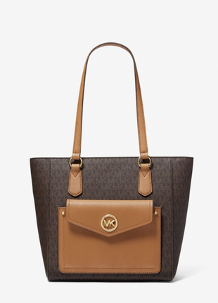 Середня сумка joey зі шкіри з логотипом michael kors