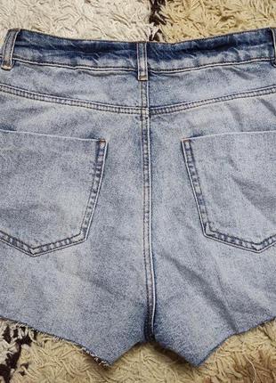 Високі джинсові шорти мом, шортики з декором на xs-s (можна неповний м)8 фото