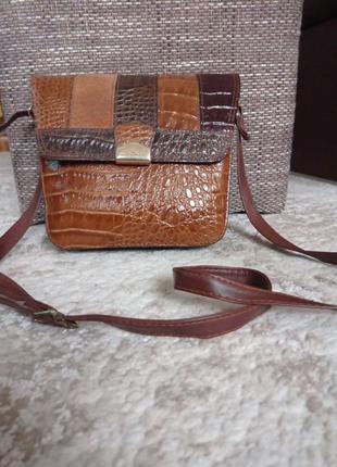 Винтажная  кожаная сумочка кросс боди от бренда la toscana италия 100%оригинал