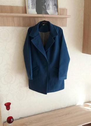 Новое оверсайз пальто синие + бордо