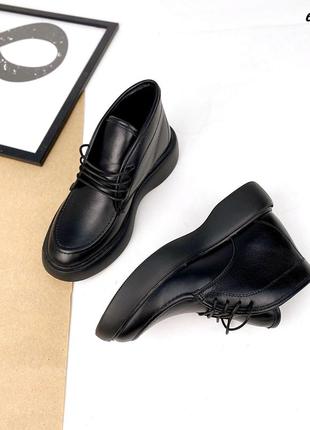 Женские зимние ботинки чёрного цвета 2022,женские демисезонные ботинки натуральная кожа 20224 фото