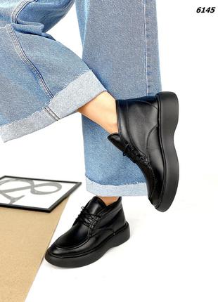 Женские зимние ботинки чёрного цвета 2022,женские демисезонные ботинки натуральная кожа 2022